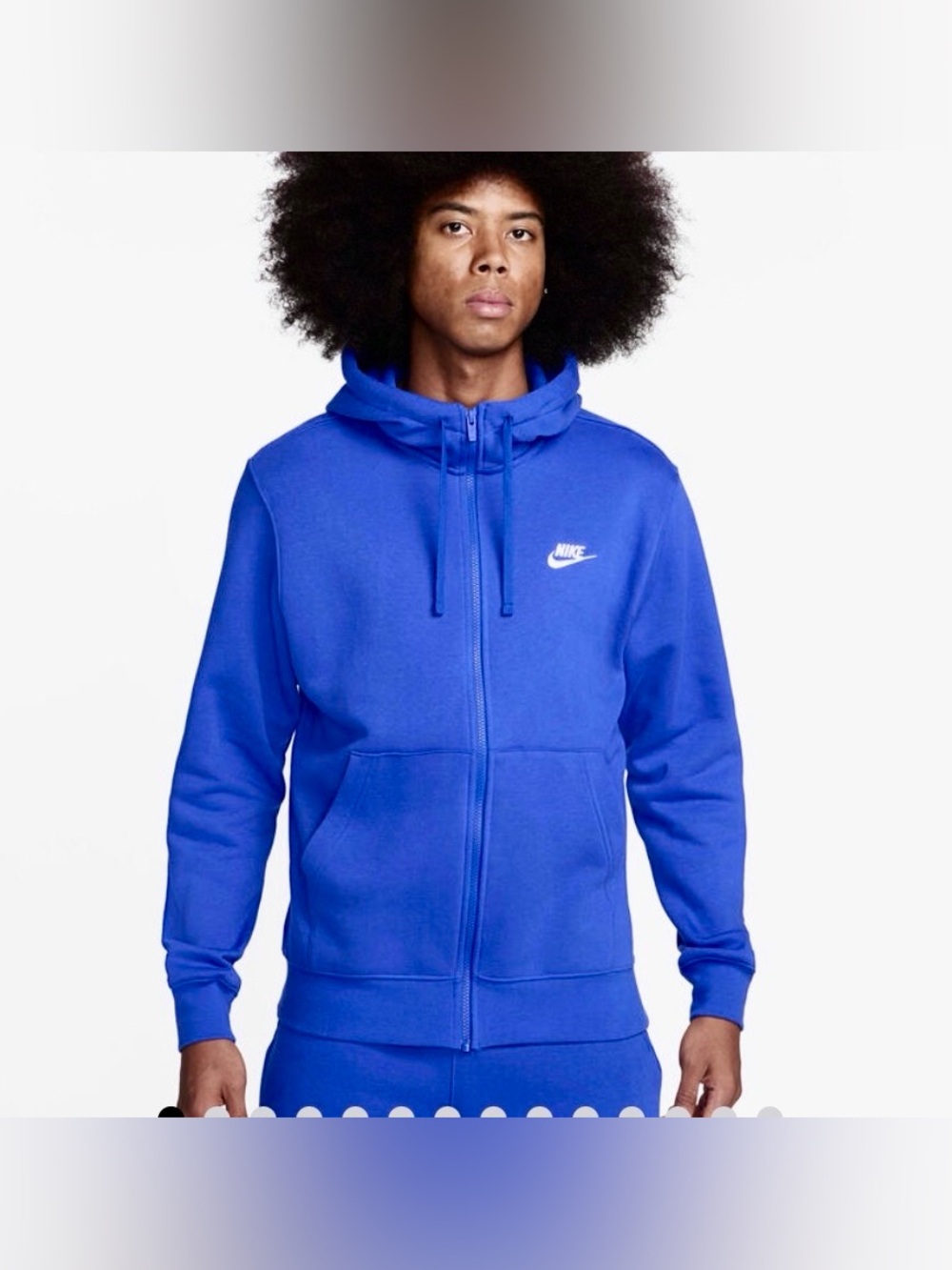 Nike Men’s Sportswear Club Fleece Blue Full-Zip Hoodie